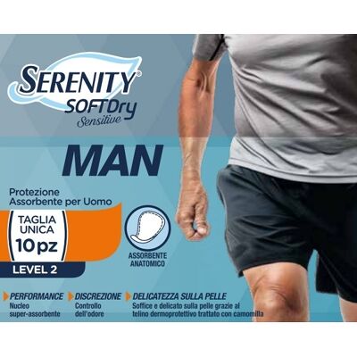 Serenity Man Sensitive Protezione assorbente per incontinenza maschile Livello 2, 10 protezioni Serenity Man Sensitive Protezione assorbente per incontinenza maschile Livello 2, 10 protezioni