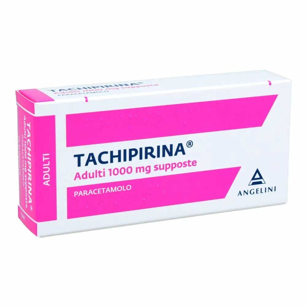Angelini Tachipirina 1000mg Paracetamolo Supposte Adulti Antipiretico e Analgesico, 10 Supposte