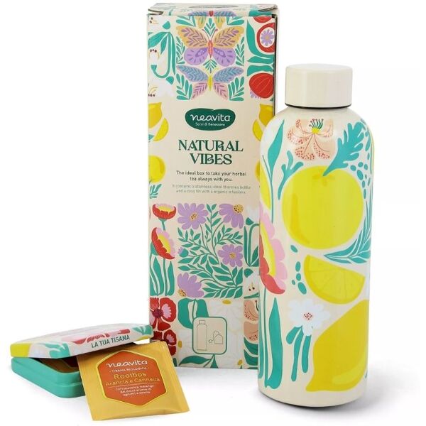 neavita natural vibes - cofanetto bottiglia thermos 500ml + 4 infusi bio