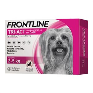 Frontline Tri Act - Soluzione Spot On Insetticida Acaricida Cane 2-5Kg, 3 Pezzi