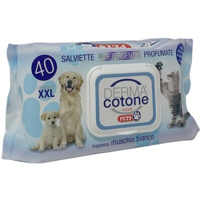 Salviettine per animali Dermacotone Muschio Bianco 40 pezzi Salviettine per animali Dermacotone Muschio Bianco 40 pezzi