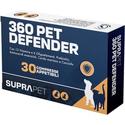 Suprapet 360 Pet-Defender Multivitaminico Cani e Gatti Integratore Vitamine, 30 Compresse Suprapet 360 Pet-Defender Multivitaminico Cani e Gatti Integratore Vitamine, 30 Compresse