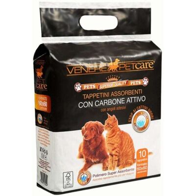 Dermacotone Venere Pet Care Tappetini Assorbenti con Carbone Attivo Misura 60 x 60cm, 10 tappetini Dermacotone Venere Pet Care Tappetini Assorbenti con Carbone Attivo Misura 60 x 60cm, 10 tappetini