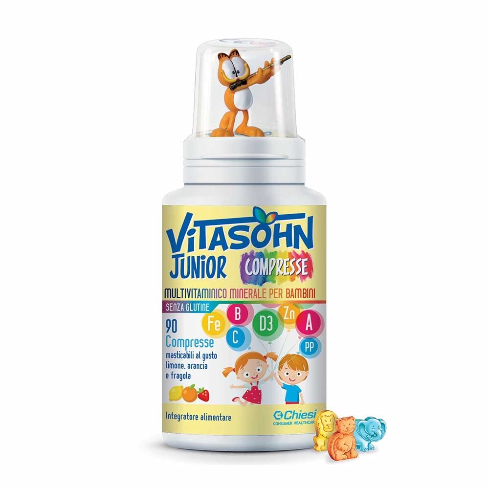 Chiesi Farmaceutici Chiesi Vitasohn Junior Integratore Vitamine Minerali per Bambini, 90 compresse