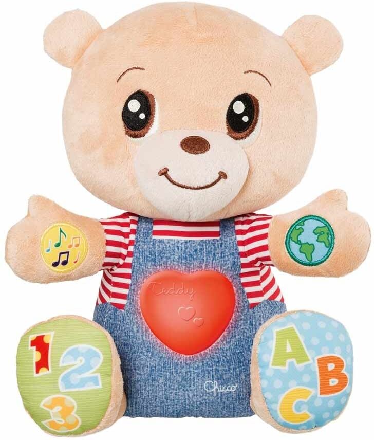 chicco teddy orso delle emozioni peluche interattivo bilingue 6m, 1 pezzo