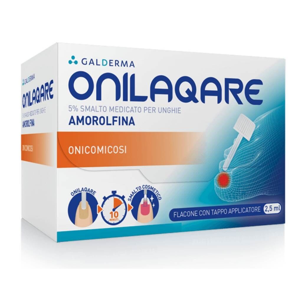 Galderma Italia Spa Onilaqare 5% Amorolfina Smalto Medicato Unghie Onicomicosi + Applicatore, 2.5ml