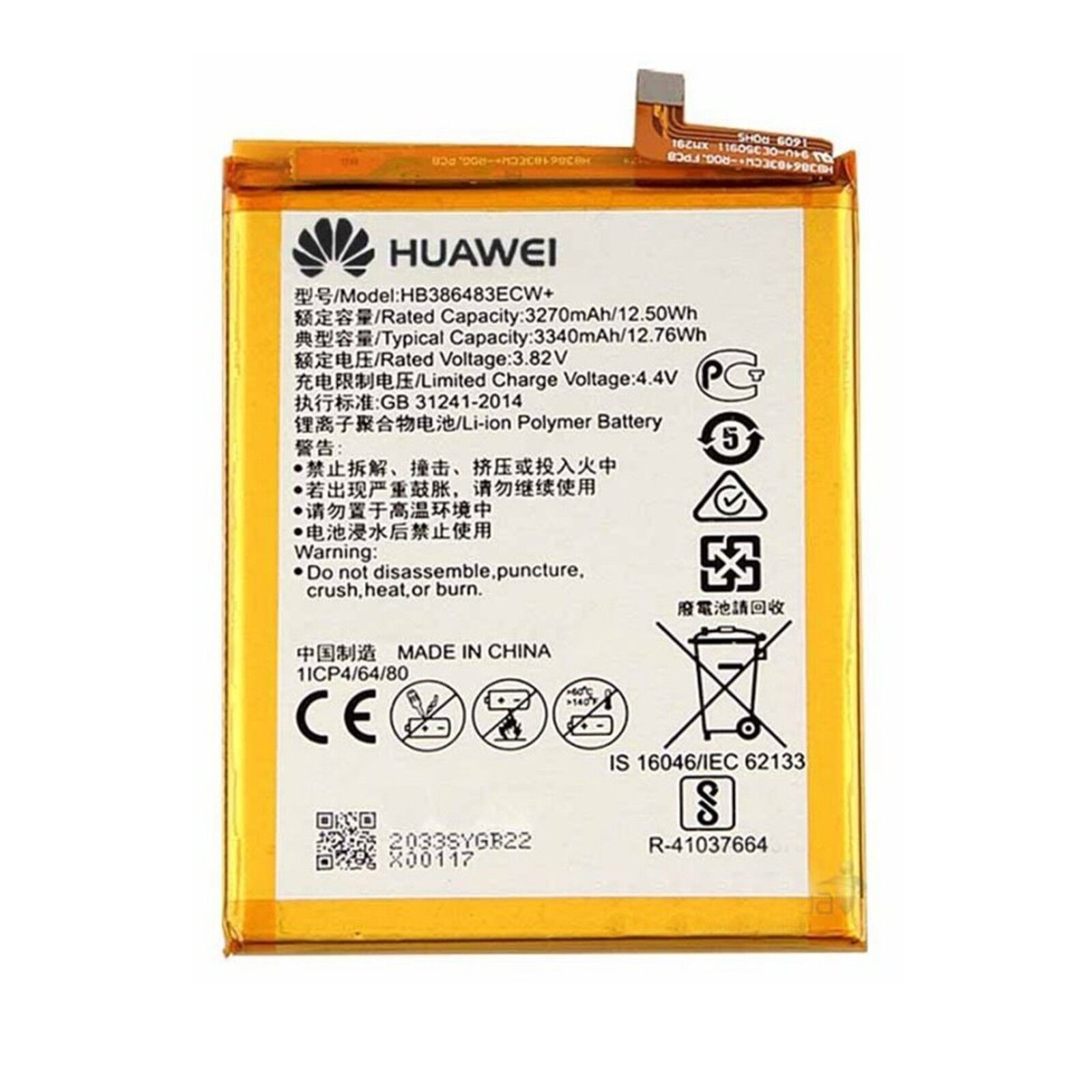 Huawei Batteria Pila Ricambio Originale HB386483ECW 3270mAh Per Honor 6X G9 plus