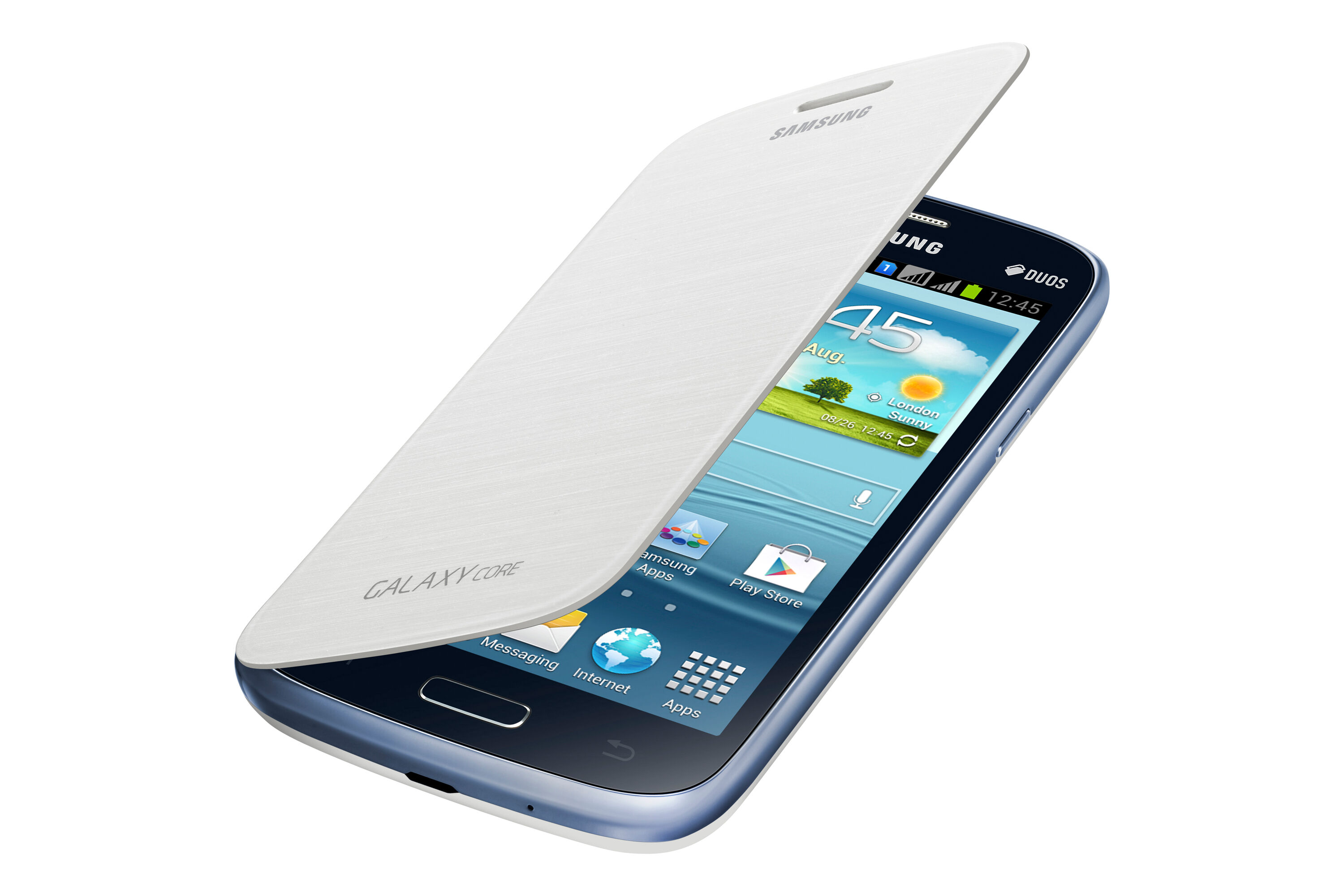 Samsung Custodia Cover Originale EF-FI826BW per Galaxy Core Duos i8262 Bianco Venduto Come Nuovo