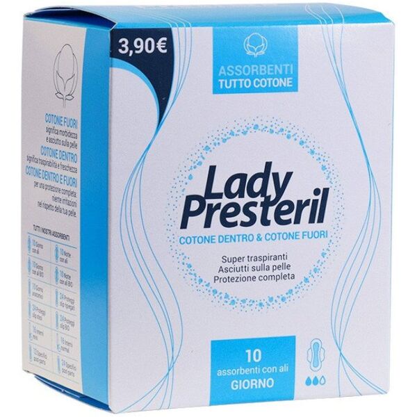 corman spa lady presteril cotone 10 assorbenti con ali giorno