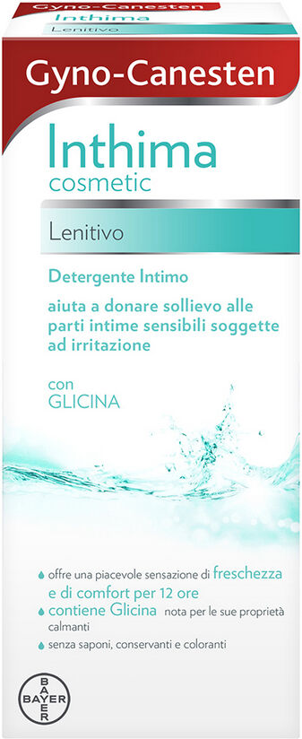 bayer spa gyno-canesten inthima detergente intimo lenitivo per igiene intima freschezza e comfort 12 ore 200ml