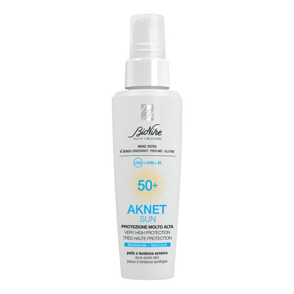 bionike aknet solare protezione molto alta 50+ 50ml