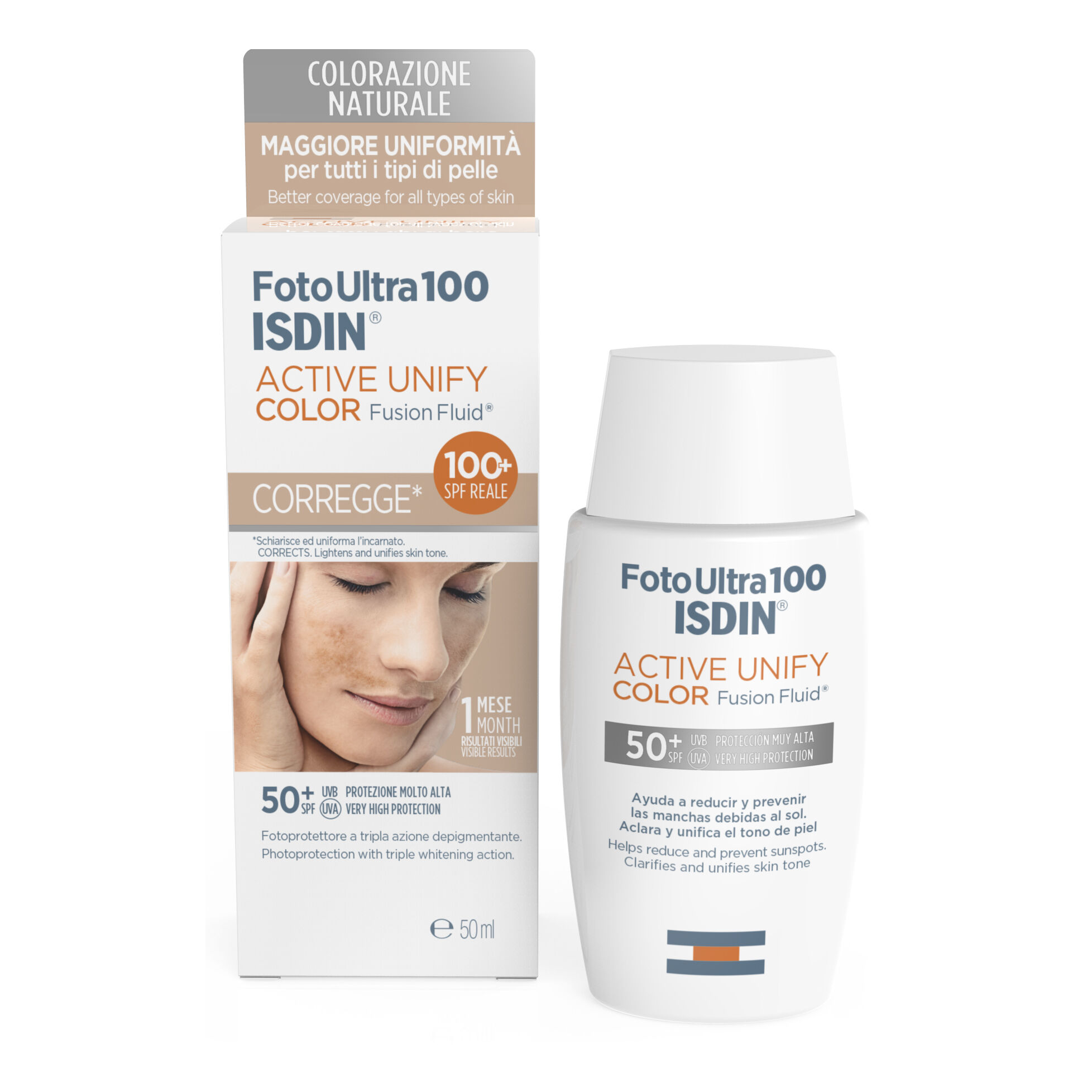 isdin srl isdin fotoultra active unify color fusion fluid spf100+ 50ml