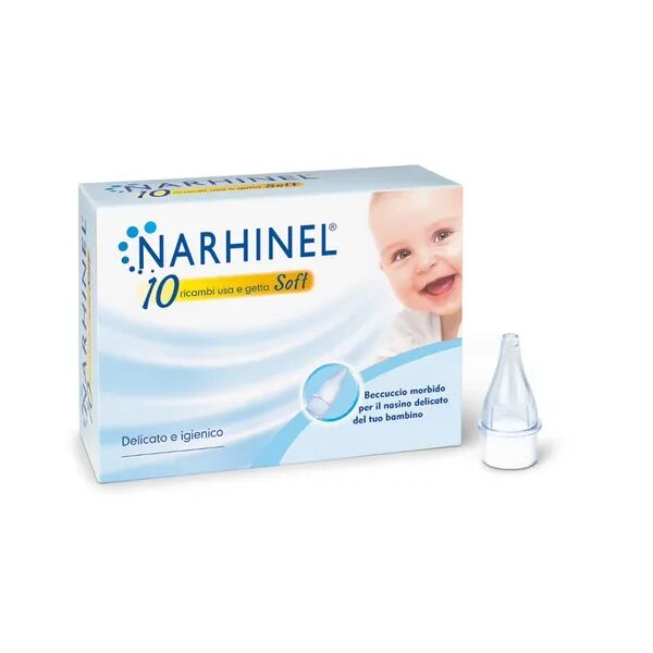 haleon italy srl narhinel 10 ricambi per aspiratore nasale neonati e bambini con filtro assorbente usa e getta soft