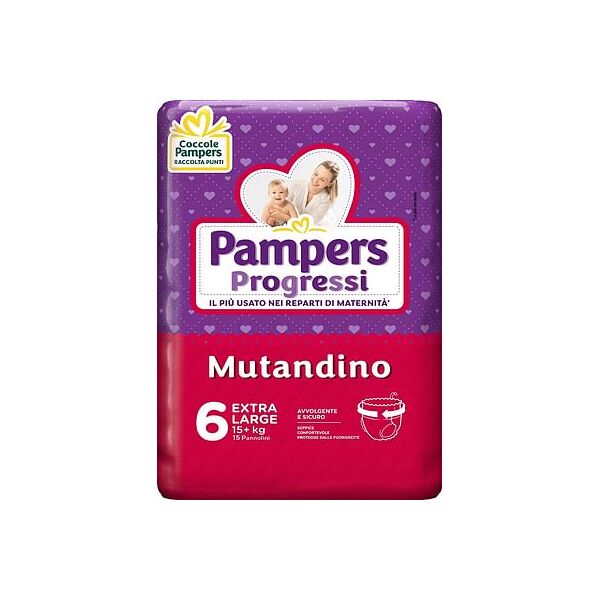 fater spa pampers progressi mutandina xl 15 pezzi