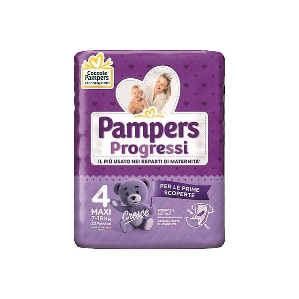 fater spa pampers progressi maxi pannolino 4 7 18kg 22 pezzi