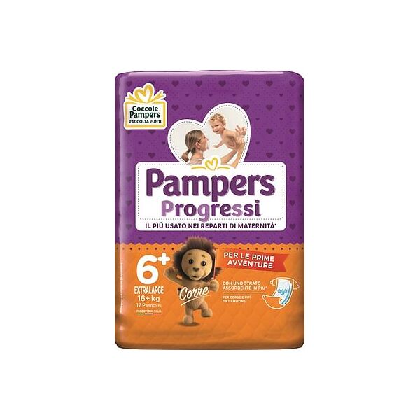 fater spa pampers progressi extralarge pannolino 6+ 16+kg 17 pezzi