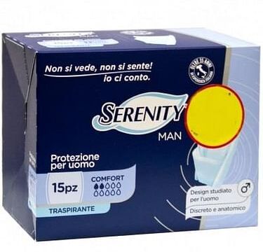 serenity spa pannolino serenity light man comfort con adesivo o altro fissaggio 15 pezzi