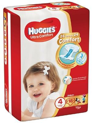 kimberly clark italia pannolino huggies ultra comfort base 4 18 pezzi