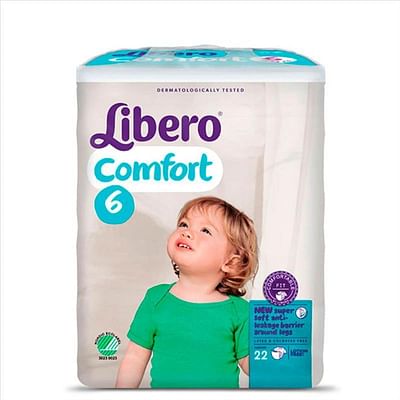 essity (lib,temp) libero comfort 6 pannolino per bambino taglia 13 20 kg 22 pezzi