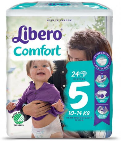 essity italy spa libero comfort 5 pannolino bambino taglia 10-14kg 24 pezzi