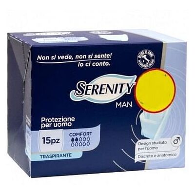 Assorbenti Incontinenza Serenity SPA Uomo - Leggeri, Traspiranti, 15 pezzi Assorbenti Incontinenza Serenity SPA Uomo - Leggeri, Traspiranti, 15 pezzi