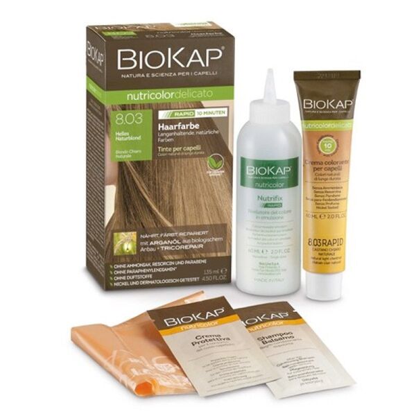 bios line spa biokap nutricolor delicato rapid 8.03 biondo chiaro naturale 135ml