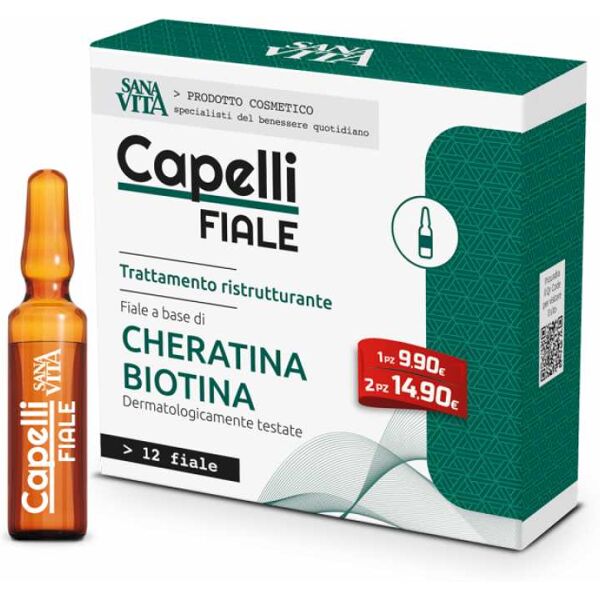 paladin pharma spa capelli fiale cheratina biotina sanavita 12 fiale