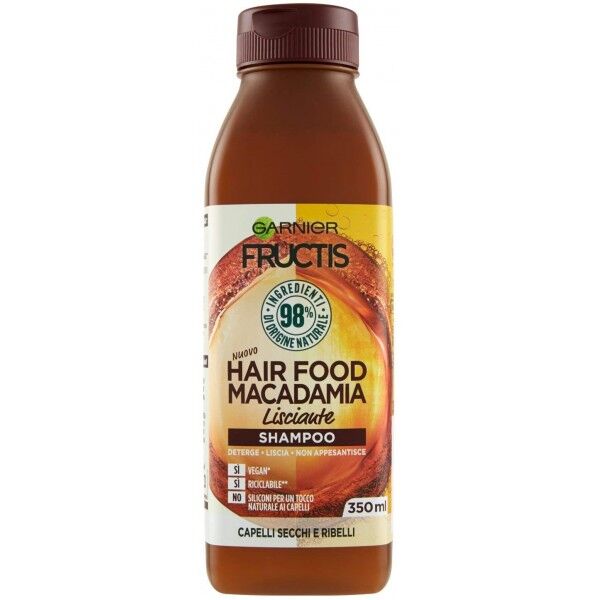 antica farmacia orlandi garnier fructis hair food shampoo lisciante 350ml.macadamia per capelli secchi e ribelli