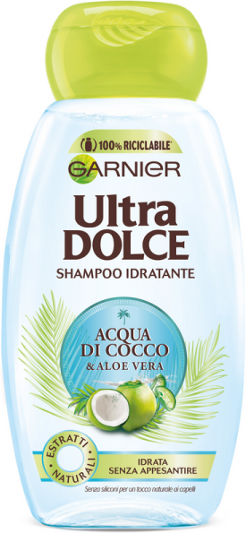 antica farmacia orlandi garnier ultra dolce shampoo idratante 250ml.acqua di cocco e aloe vera