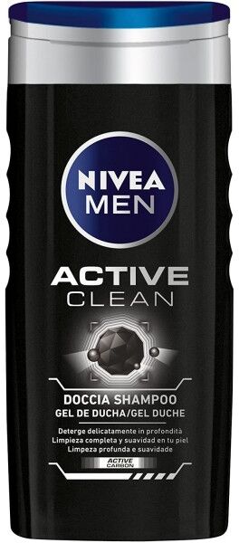 antica farmacia orlandi nivea men doccia shampoo active clean 250ml.active carbon