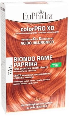 zeta farmaceutici spa euphidra colorpro gel colorante capelli xd 744 paprika 50 ml in flacone + attivante + balsamo + guanti