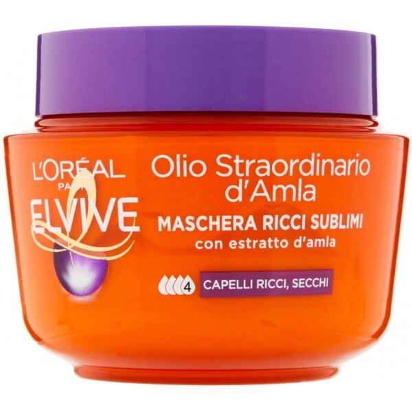 Antica Farmacia Orlandi L'Oreal Elvive Maschera Capelli Olio Straordinario Ricci Sublimi 300ml.Olio Di Amla Nutriente