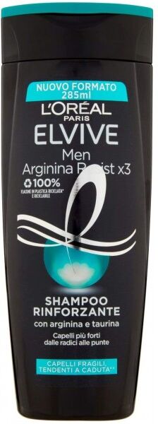 Antica Farmacia Orlandi L'Oreal Elvive Men Shampoo Rinforzante 285ml.Arginina Resist X3 Per Capelli Fragili