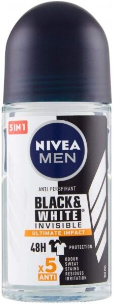 antica farmacia orlandi nivea men deodorante roll on 50ml.invisible for black&white ultimate impact