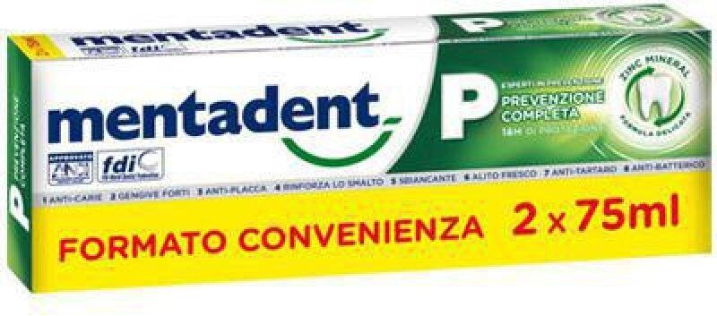 unilever italia spa mentadent p dentifricio bitubo 2x75ml promo