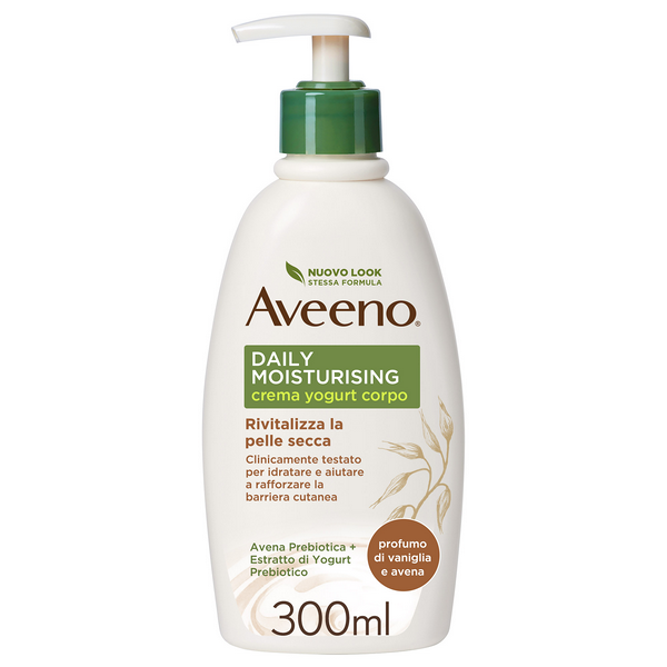 johnson & johnson aveeno crema corpo yogurt vaniglia e avena 300ml