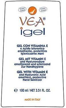 hulka srl vea igel gel mani igienizzante vitamina e acido ialuronico 100 ml