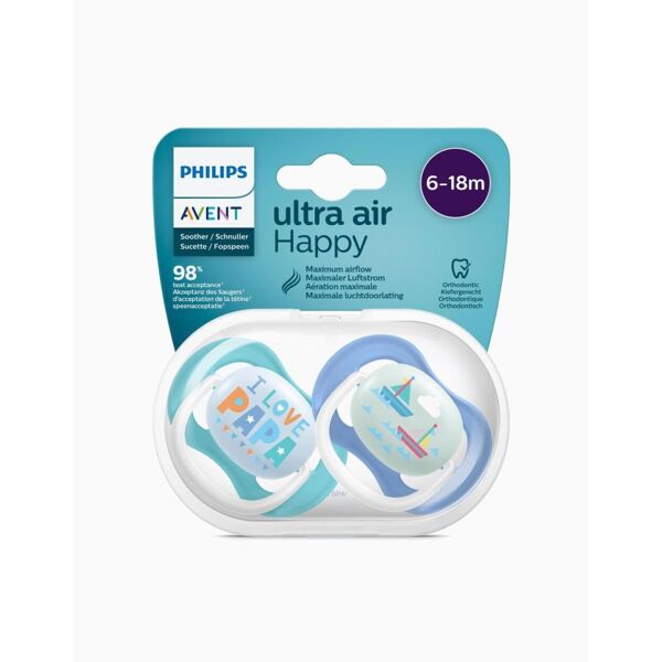 philips spa ultra air happy philips avent 6-18m 2 succhietti fantasia azzurro