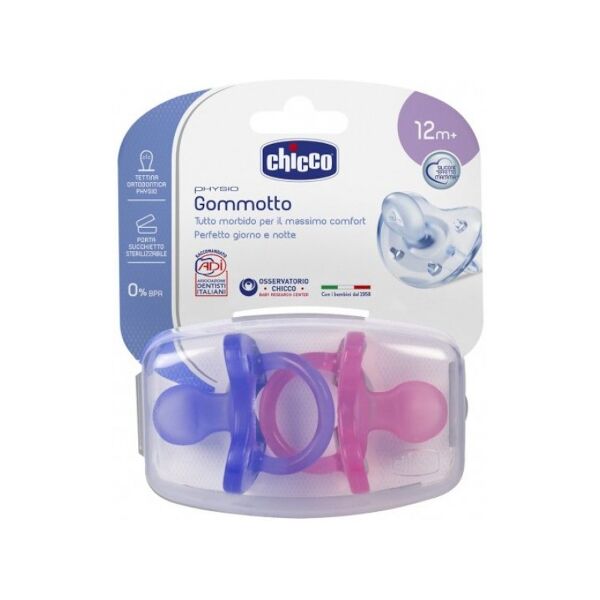 chicco gommotto physio silicone bimba 12m+ 2 pezzi