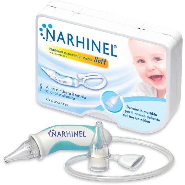 haleon italy srl narhinel aspiratore nasale neonati e bambini con 2 ricambi soft con filtro assorbente