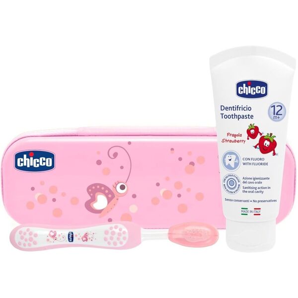 chicco set dentale rosa 12m+