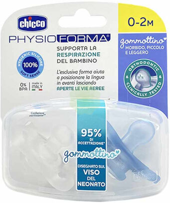 chicco gommato physio boy silicone 0-2m 2 pezzi