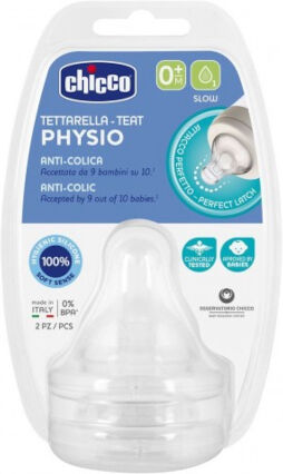 chicco tettarella perfect 5 1 foro silicone 0m+ 2 pezzi