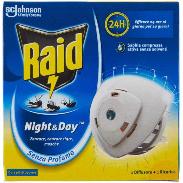 Antica Farmacia Orlandi Raid Night&day Elettrodiffusore + Ricarica Per Zanzare Tigre E Comuni