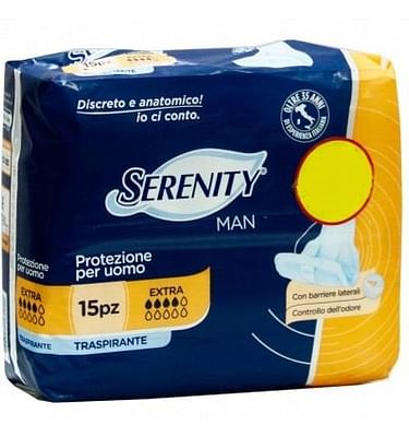 serenity spa pannolino serenity light man extra con adesivo o altro fissaggio 15 pezzi