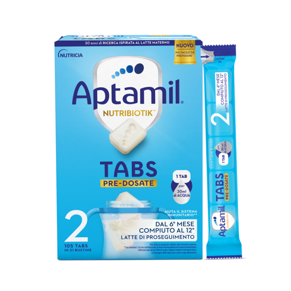 danone nutricia spa soc.ben. aptamil nutribiotik 2 tabs pre-dosate latte di proseguimento 6m+ 21 tabs