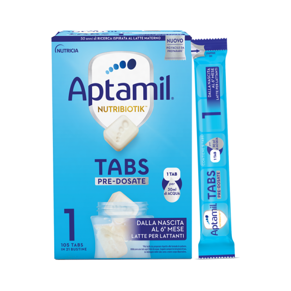 danone nutricia spa soc.ben. aptamil nutribiotik 1 tabs pre-dosate latte dalla nascita 21 tabs