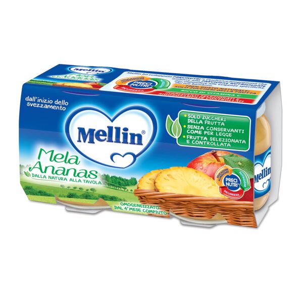 omogeneizzato mellin mela ananas 2x100g