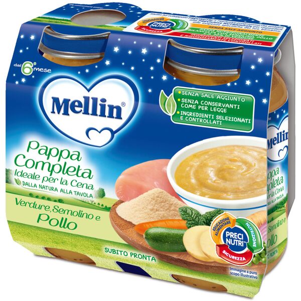 danone nutricia spa soc.ben. mellin semolino verdure pollo pappa completa 6m+ 2x200g