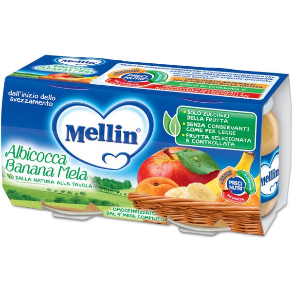 omogeneizzato mellin albicocca banana mela 2x100g